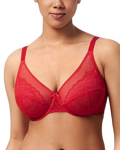 Image of HSIA Minimizer Bras for Women Enchante Full Coverage Underwire Bras Plus Size Lifting Floral Lace Bra for Heavy Breast