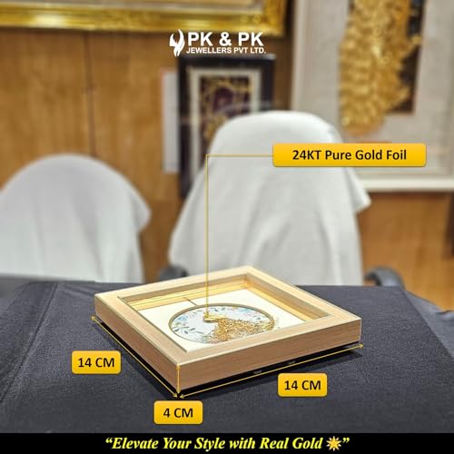 Image of Pk & Pk Jewellers Acrylic Medium Standing Peacock | Wall Mount Solid Square Collection | Medium Size [26x26 cm] (For Premium Luxury Gift, Home Decor, Table Decoration)