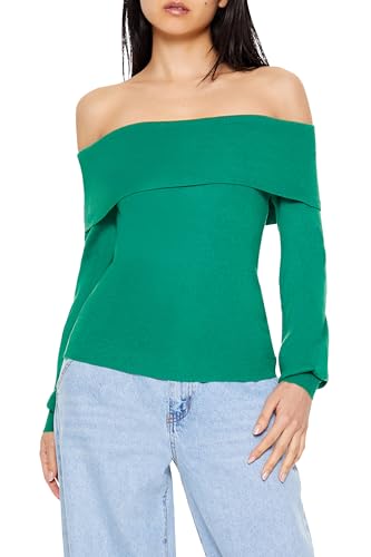 Image of Forever 21 Women's Fitted Off-The-Shoulder Sweater