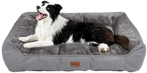 Orthopedic Dog Bed for Large Dogs - Extra Thick Supportive Dog Co...