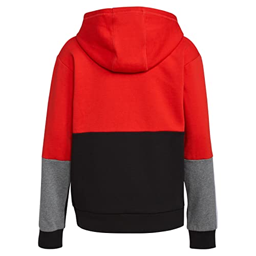 Adidas Boys Active Sport Athletic Pullover Hooded Sweatshirt, Vivid Color Block Red, Small #TOP2