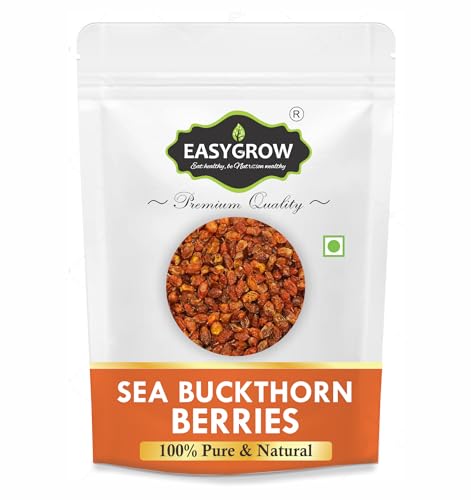 Image of Easygrow Himalayan Sea Buckthorn Berry - 50 gm, Natural Seabuckthorn Berry From Ladakh For Skin, Rich in Collagen, Fatty Acids, Vitamins & Phytonutrients Dried Sea Buckthorn Berries