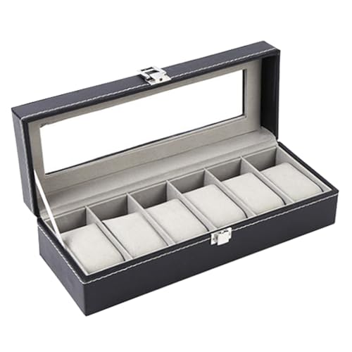 Organiseur de montres en cuir 6 fentes pour coffret de rangement