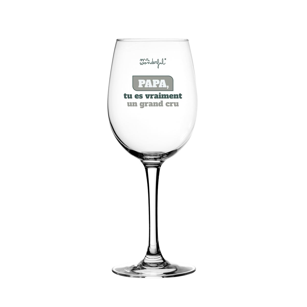 Mr. Wonderful - Wine Glass - Dad, You're Really a Grand Cru - Glass Wine Glass with a Message for dad - Capacity: 47 cl.