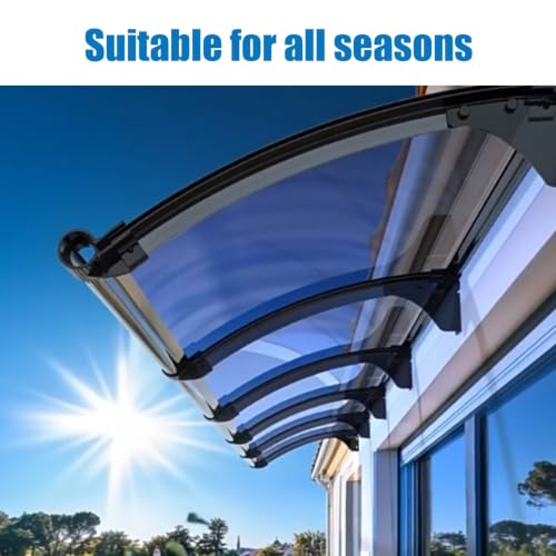 Toit marquise de porte extérieur polycarbonate abri pluie UV - 8