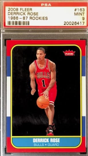 2008-09 Fleer Retro Rookies 1986-87 Derrick Rose Graded PSA 9 Mint Basketball Rookie Card #163