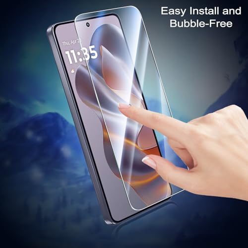 Kokio 2 Piezas Protector de Pantalla para Motorola Moto Edge 50 Neo, con 2 Piezas Protector de Lente de Cámara, Ultra HD Cristal Templado, Dureza 9H, Anti Arañazos, Sin Burbujas - imagen 7