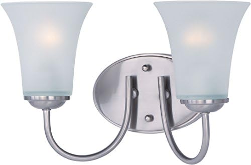 Maxim Logan-2 Light Modern Bath Vanity in Modern style-14 Inches Wide by 8.5 inches high-Satin Nickel Finish