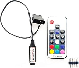 NMD&LR Computer Fan Lighting Effect Controller, 5V 3-pin/12V 4-pin RGB Fan Equipment Wire Control/remote Controller With On/off Swtich And Brightness Adjustment