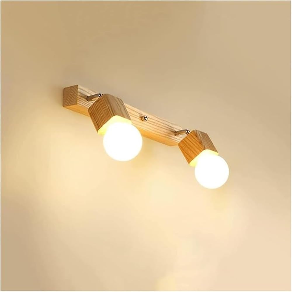 HYJAUSXB Wall Lamps Sconces Rubber Wood E26/E27 Base Light Bedroom Living Room Corridor Bathroom