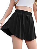 Arshiner Shorts Mädchen Schmetterling Kurze Hose Sommer Stretch Laufshorts mit Taschen Futter Sportshorts Kinder Fließende Sporthose 13 14 Jahre