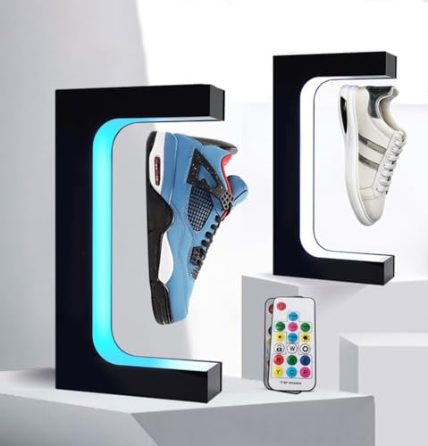 Présentoir à chaussures en lévitation LED avec télécommande et support magnétique