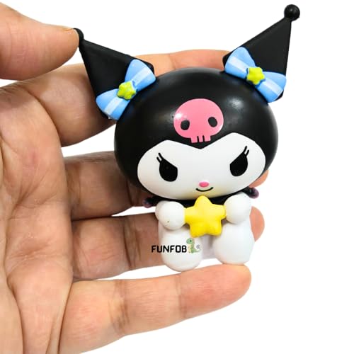 Image of FUNFOB Kuromi Action Figure Height -7.5cm Collectible Figurine PVC Multicolour | Kuromi White Black with Star