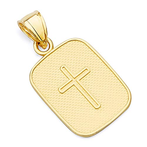 Wellingsale 14K Yellow Gold Polished Diamond Cut Religious Holy Spirit Dove "Espiritus Santo" Charm Pendant2