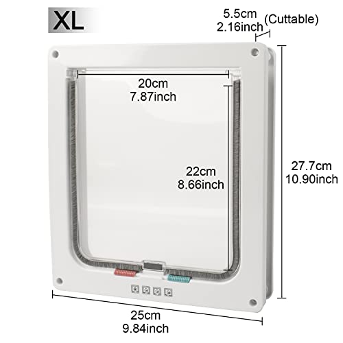 Cat Flap Door 4 Way Locking Weatherproof Pet Doors For Interior Exterior Sliding Door Doggie Door Insert #TOP1