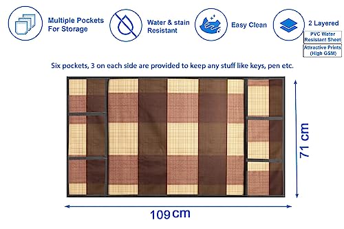 Image of Stylista Refridgerator top Cover Suitable for Samsung RR21C2H25S8 /HL, 189 Liter Fridge, Dimension (WXD) 71x109 CM, Gingham Pattern Beige