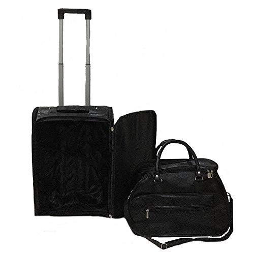 01 Mala Rodinha 01 Mala Mão Bolso na Frente Nova Preta