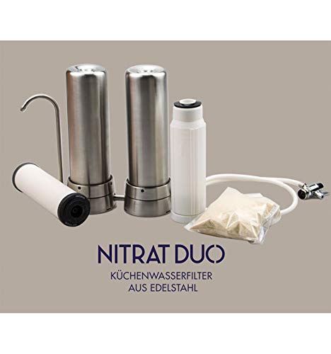 Quellklar Nitrat-Duo UP Auftischfilter in Edelstahl für gesunde Trinkwasserqualität Cover