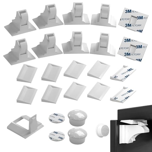 Lychico Child Safety Magnetic Cabinet Locks - 10 Baby Proof Locks + 2 Keys, No Screws or Tools Needed