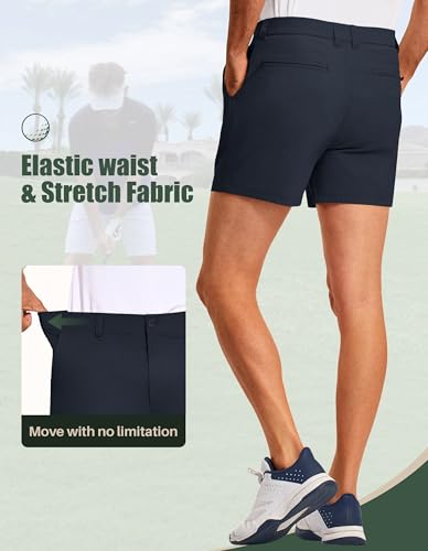 Image of PULI Golf Shorts Men 5 Inch Inseam Stretch Casual Dress Shorts with Pockets Waterproof Lightweight Quick Dry