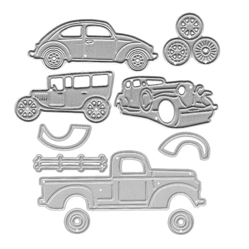 Metal 3 Sedan Car Pickup Truck Shape Cutting Dies Set, DIY Car Wheel Die Cuts for Card Making Embossing Tool Stencil Scrapbooking DIY Etched Craft Dies