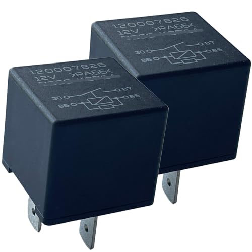 2PCS 120007826 12V 4-Pin NO Relay 40A Compatible with Opel/Vauxhall Corsa E 2015-2019 Engine Bay Fuse Box Cross Ref 0 332 019 166 / MAHLE MR84
