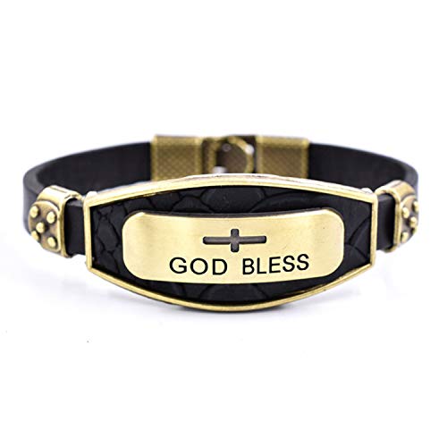 AYZECHANG Bracelet vintage en cuir pour homme et femme (God Bess) Cover