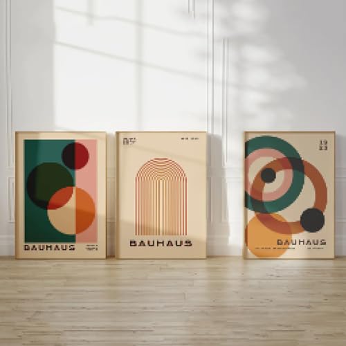 Affiches géométriques abstraites Bauhaus sur toile haut de gamme