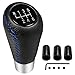 Semoss Palanca de Cambios Coche 6 Velocidades Manual Pomo Cambio de Marchas Universal con 3 Adaptadores,Azul Costura