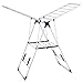 Tangkula Clothes Drying Rack, Collapsible Laundry Rack with Hanging Rods, Shoe Hangers, Adjustable Gullwing and Foldable Design for Space-Saving, Stainless Steel Clothing Shelf