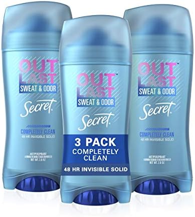 Completely Clean : Secret Outlast Women's Invisible Solid Antiperspirant and Deodorant, Completely Clean, 2.6 Ounce (Pack of 3)