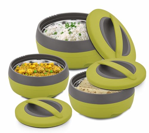 Asian Plastowares Cosmos Plastic Casserole Set, 3-Pieces, Green