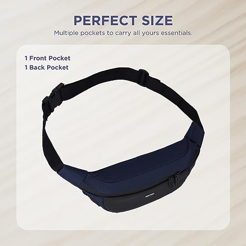 Image of WILDHORN Waist Bags for Men Women I Ultra Strong Stitching Sturdy Zippers Waterproof Pocket Large Fanny Pack for Hiking Travel Camping Running