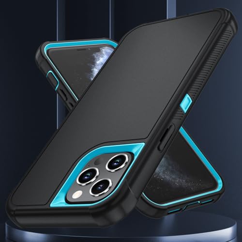 Image of SunStory Compatible with iPhone 11 Pro Max Case with HD Screen Protector, 3-Layer Heavy Duty Full-Body Cover,3 in 1 Hybrid Protective Case for iPhone 11 Pro Max 6.5 inch,BlackSkyBlue