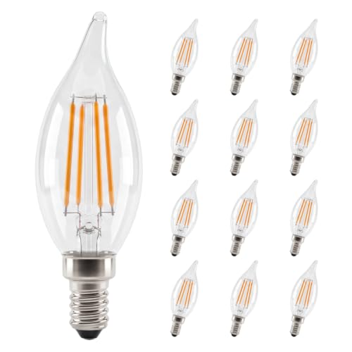Muzonpet E12 LED Candelabra Bulbs, 40W Equivalent, 2700K Warm White 12-Pack