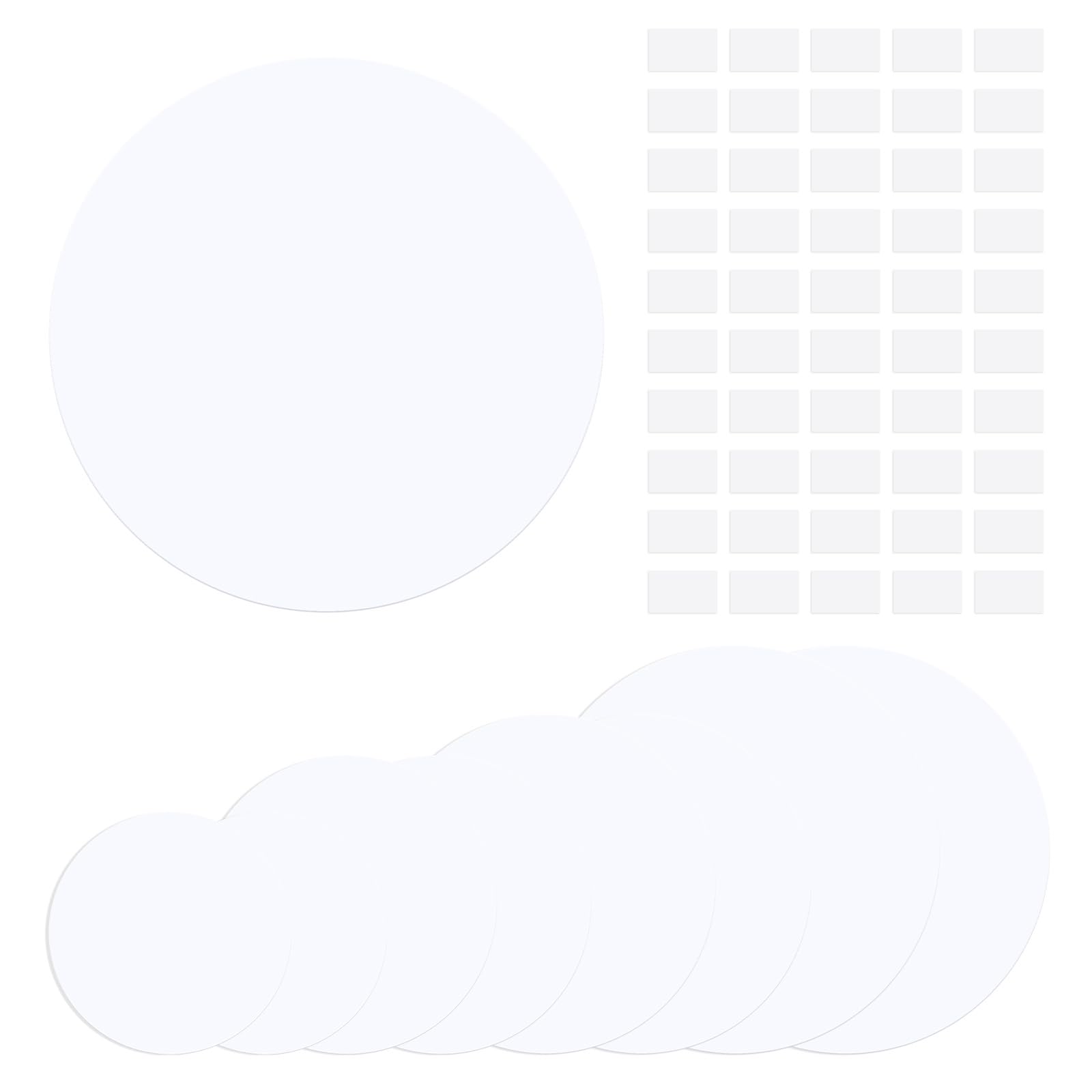 UFUFMATE 12Pcs Mixed Size Ceiling Cover Plates, White Round Plastic Hole Covering for Walls Self-Adhesive Wall Hole Patch for Plasterboard (6.3/9.5/12.7/18CM)