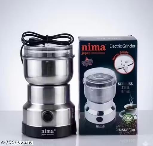 Image of Nima Mixer Grinder Smash Machine Stainless Steel Multifunctional Electric Grinder 2 litres Table-Top Wet Grinder|150 Watts|Shockproof ABS Body (Silver)
