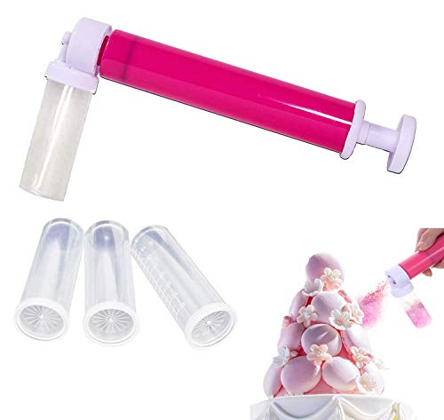 Manual Airbrush for Cakes,DIY Baking Cake Airbrush Decorating Tools for Cupcakes Cookies and Desserts (Rose red)