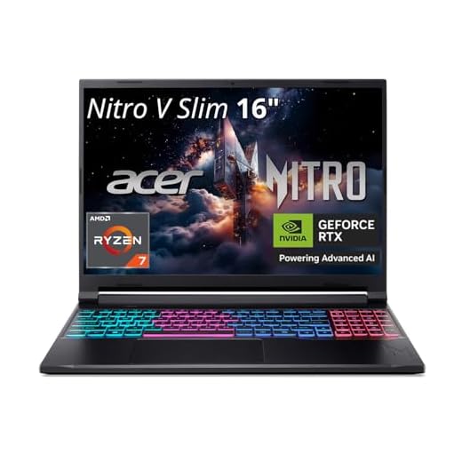 Acer Nitro V Slim ANV16S-41-R3Q0 Gaming Laptop | 16" WQXGA IPS | NVIDIA GeForce RTX 5070 | AMD Ryzen Processor | 16GB RAM | 512GB SSD | WiFi 6E | Backlit Keyboard | HDMI | USB4 | RJ-45 | Win 11 Home