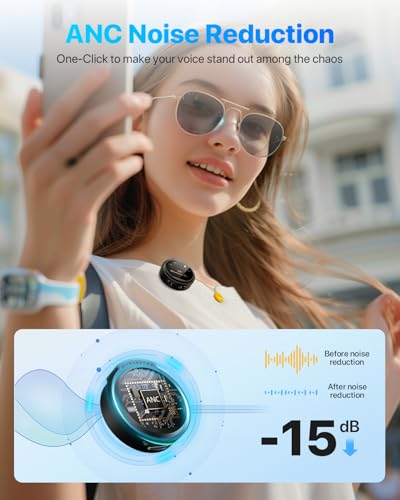 Image of VELOMAX Wireless Mic for Youtubers, Noise Cancellation Wireless Microphone with 164FT 40H Battery, Mic for YouTube Wireless, Microphone for Recording, Vlogging (Type-C and Lightning Port Version)