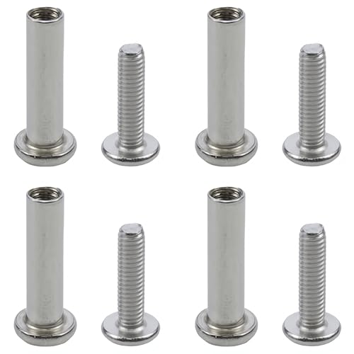 URYVAIW Conectores de Muebles, Juego de 4 Tornillos de Conexión + 4 Tuercas de Bola, Compatibles con IKEA PAX VARBY VITVAL, Piezas de Repuesto Código 100644 & 100402