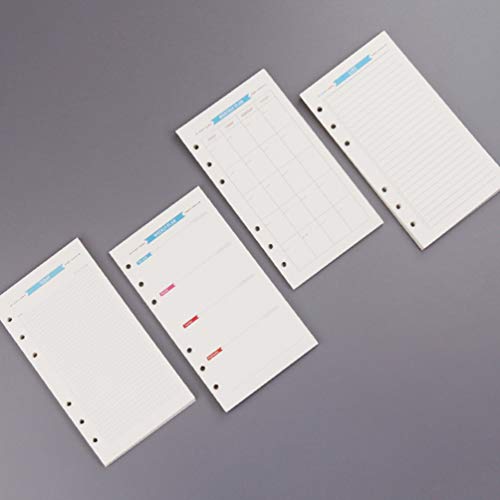 NUOBESTY Papel de refil A6, 6 anéis, refil de papel para fichário, inserções para caderno, folhas so