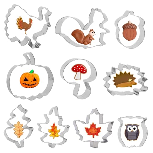 10 Stück Ausstechformen Herbst Set, Erntedankfest Keksausstecher Ausstecher Kürbis Herbst DIY Plätzchenausstecher, Edelstahl Ausstecher für Ahornblatt Eichhörnchen Keks Backen 10 Stück Ausstechformen Herbst Set, Erntedankfest Keksausstecher Ausstecher Kürbis Herbst DIY Plätzchenausstecher, Edelstahl Ausstecher für Ahornblatt Eichhörnchen Keks Backen