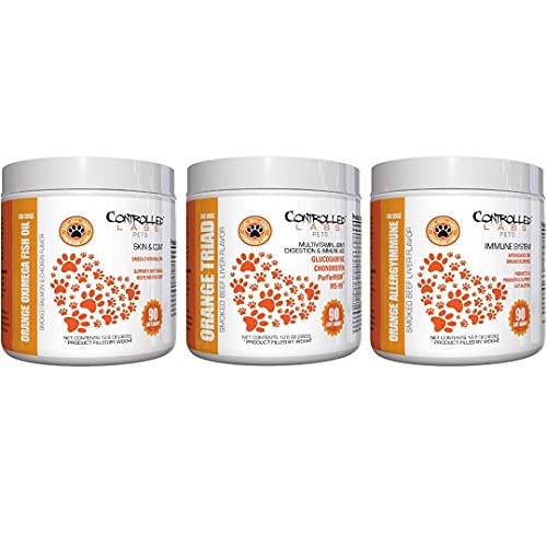 controlled labs Ultimate Dog Supplement Bundle, Includes Orange AllergyImmune, Orange Oximega Fish Oil, and Orange Triad