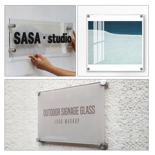 20 Stück Abstandshalter Wand 19x25mm Abstandshalter Edelstahl, Schilder Abstandsschrauben, Schilderhalter Werbeschraube, Wandabstandshalter für Schilderbefestigung Plexiglas Spiegel Poster