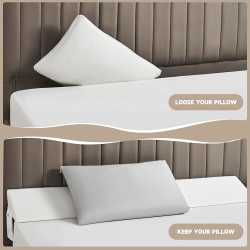 Image of IFNOW Full Size(54 inchx7.5 inchx10 inch) Bed Wedge Pillow for Headboard, Mattress Gap Filler(0-8 inch), Bed Wedge for Gap Between Your Headboard and Mattress White