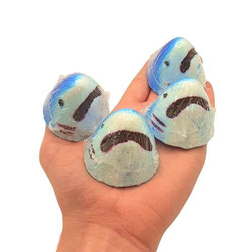 4 Mini Shark Attack Bites Bath Bombs Gift Birthday Present Kids Bathbomb Unique UK Bloodbath Blood Vegan Approved Certified Cruelty Free - Image 3