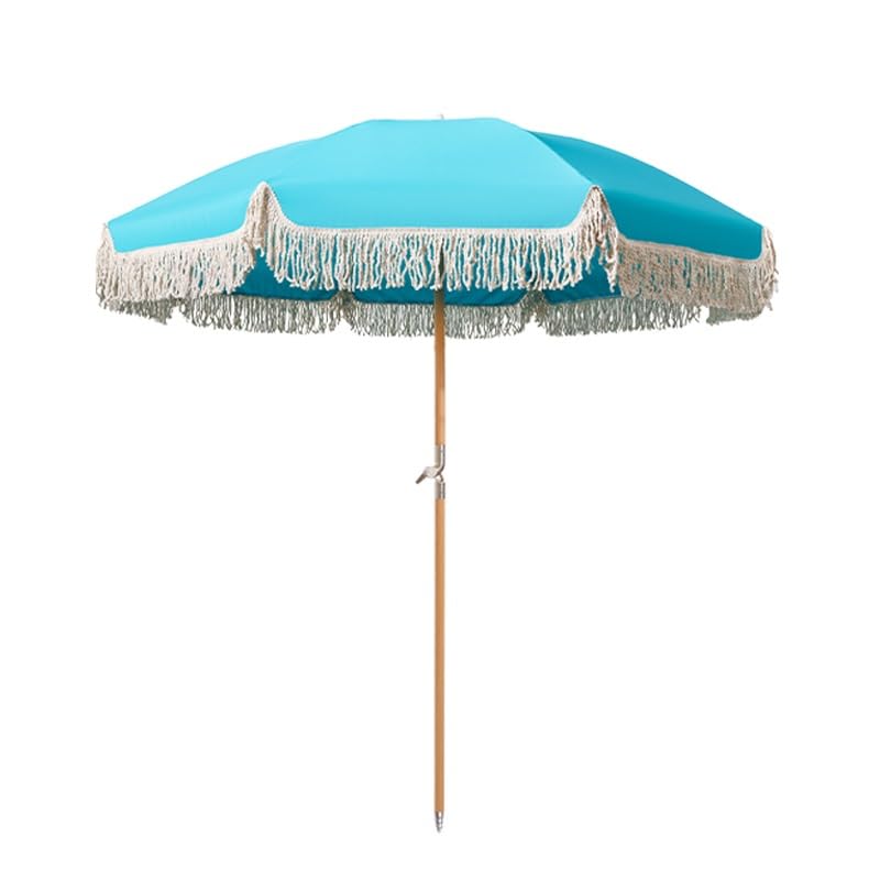 Sombrilla de patio con borlas para momentos de relax al aire libre