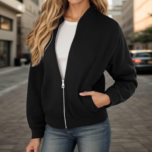 Chaqueta bomber para mujer con cuello alto y cremallera frontal 2