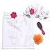 18 Inch Doll Clothes 4 Pc. Shower Set, Doll Bath Set Fits American Girl 18 Inch Dolls & More! Includes Doll Hairbrush, Sponge, Shower Cap & Soft White Towel Wrap